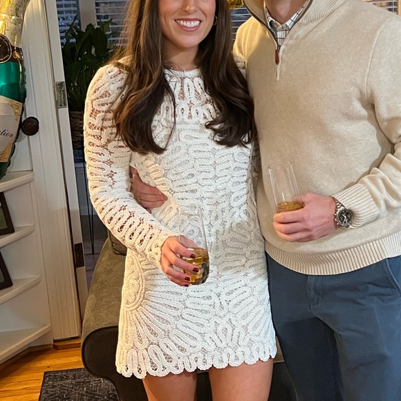 Simkhai McCall Crocheted Long-Sleeve Minidress - Picture 6 of 7